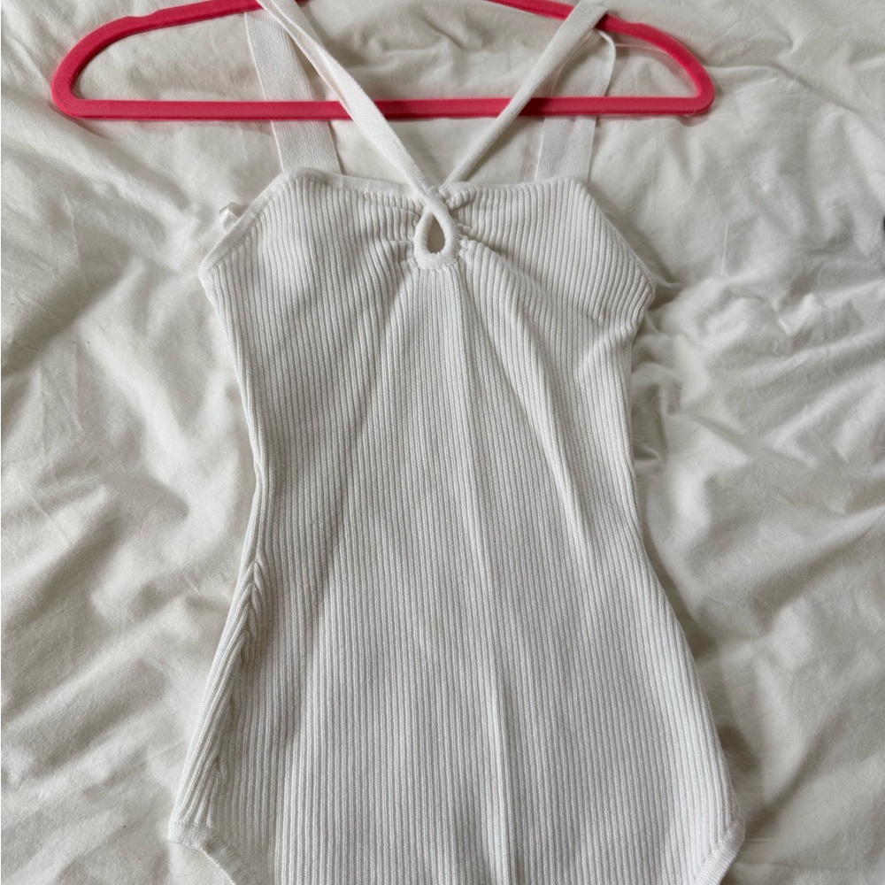 Abercrombie & Fitch Kids Cream Ribbed Bodysuit